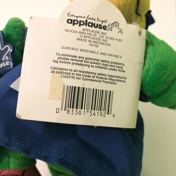 Vtg See You C U Later Alligator Graduation Plush Applause Doll 8 Inch Tall - Picture 4 of 16